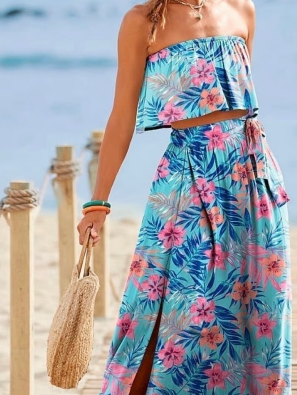 Victoria's Secret Lascana Bandeau And Skirt Tropical Mermaidcore Beach Cruise 2